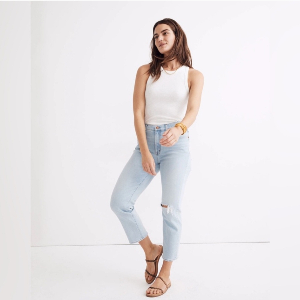 Madewell Mid-rise Classic Straight Light Blue Wash Size 30